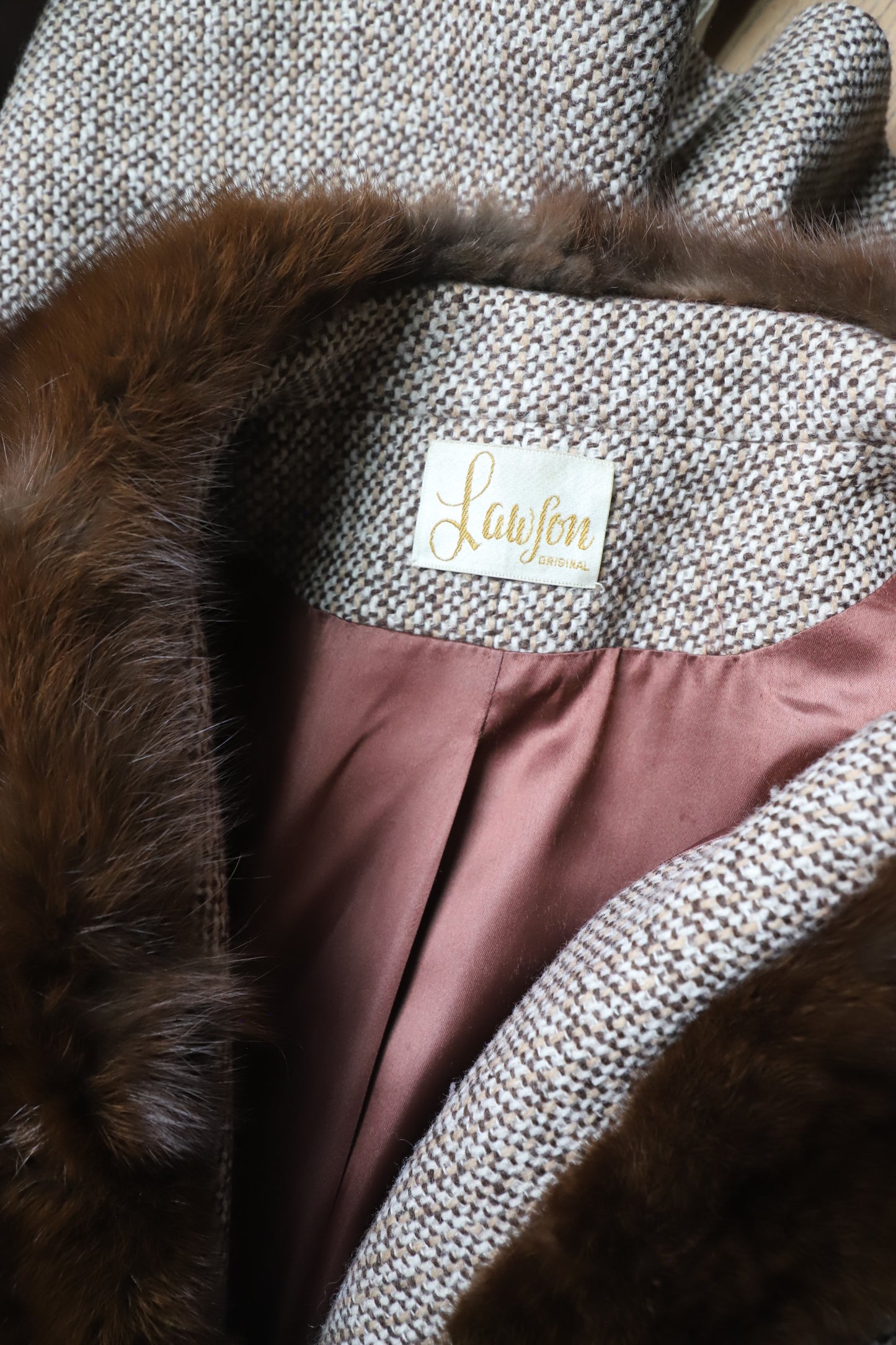 Vintage Lawson coat with real fur collar