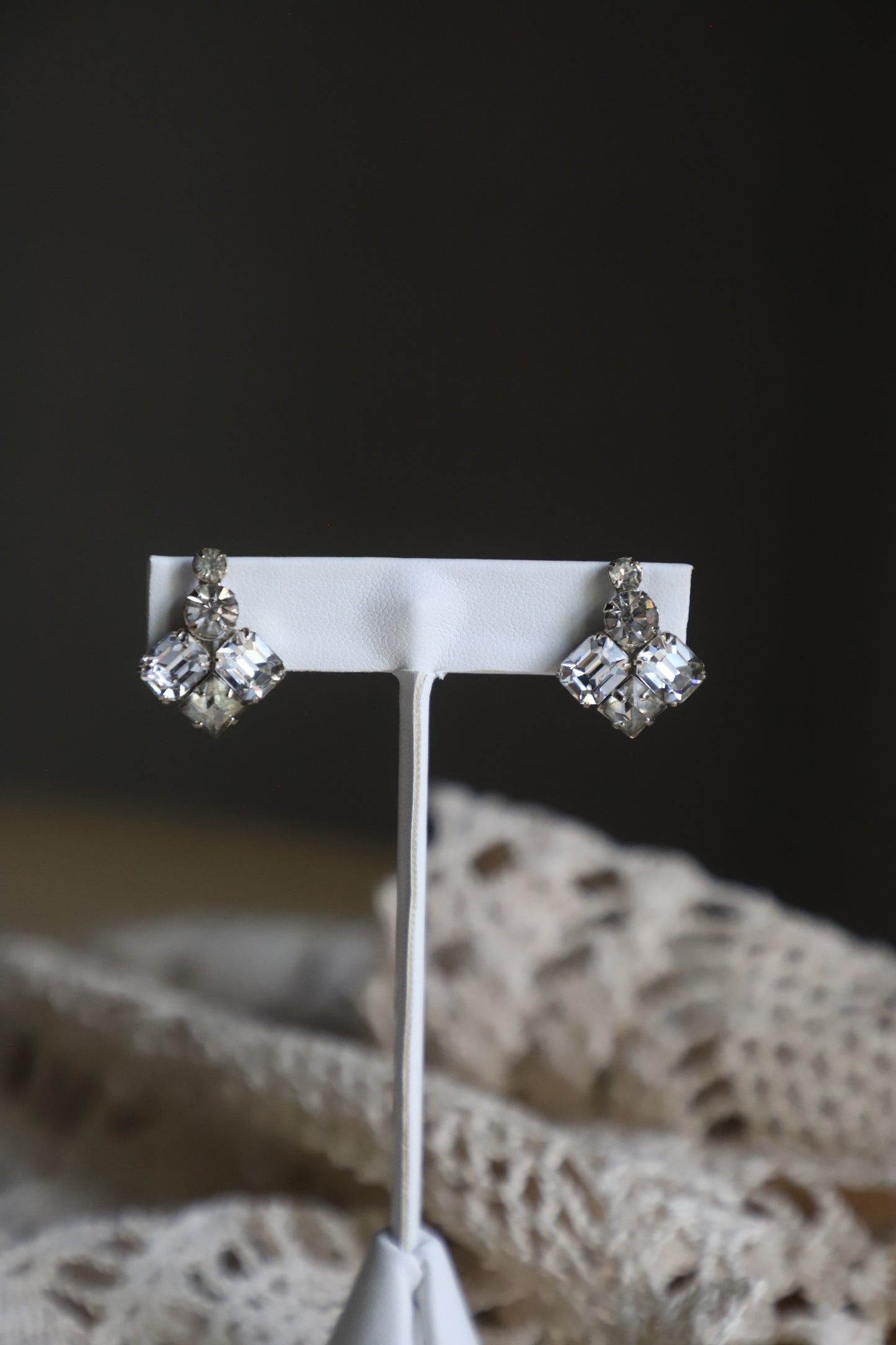Vintage rhinestone brooch/earrings combo