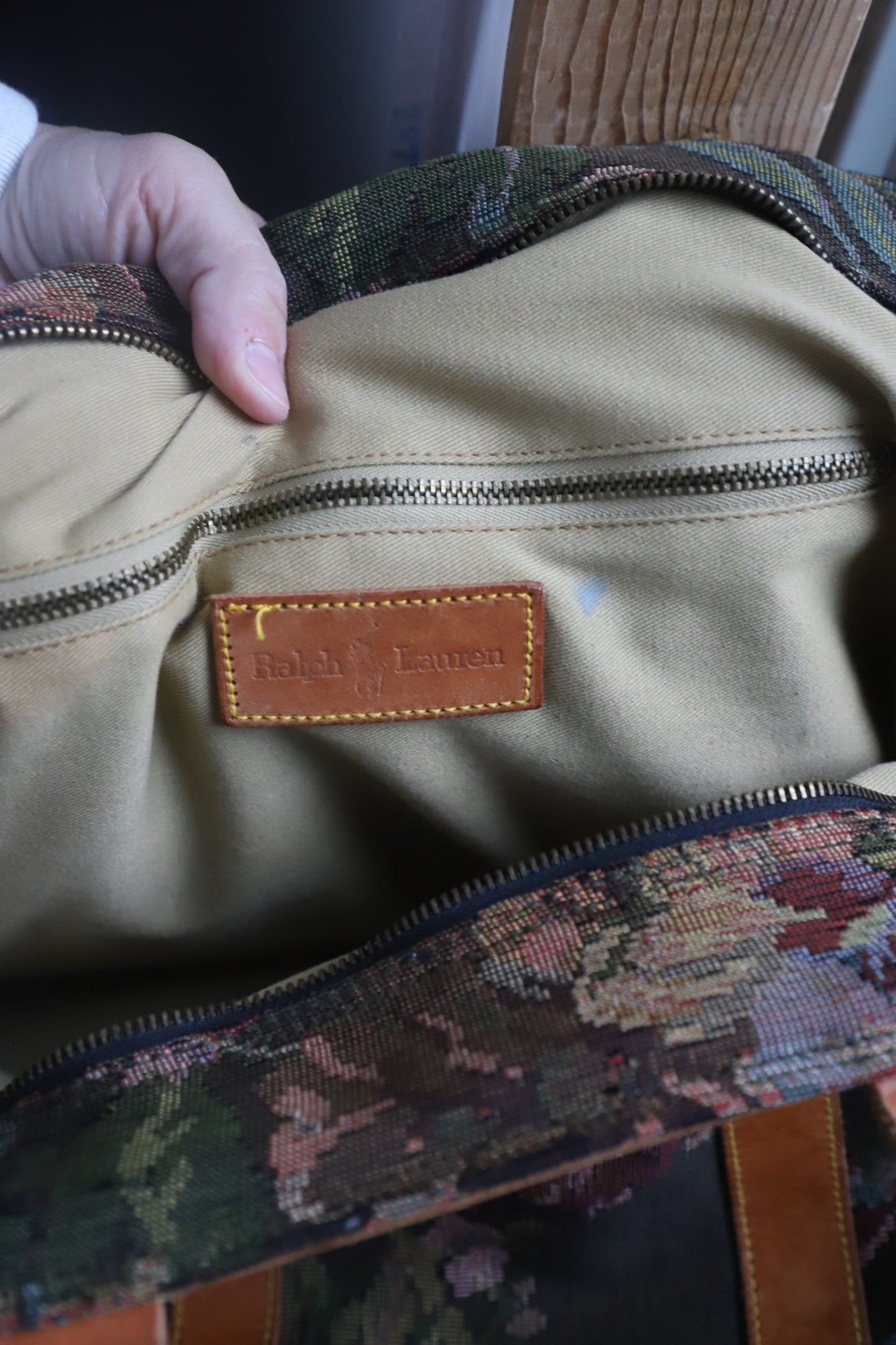 Vintage Polo Ralph Lauren LARGE floral tote bag
