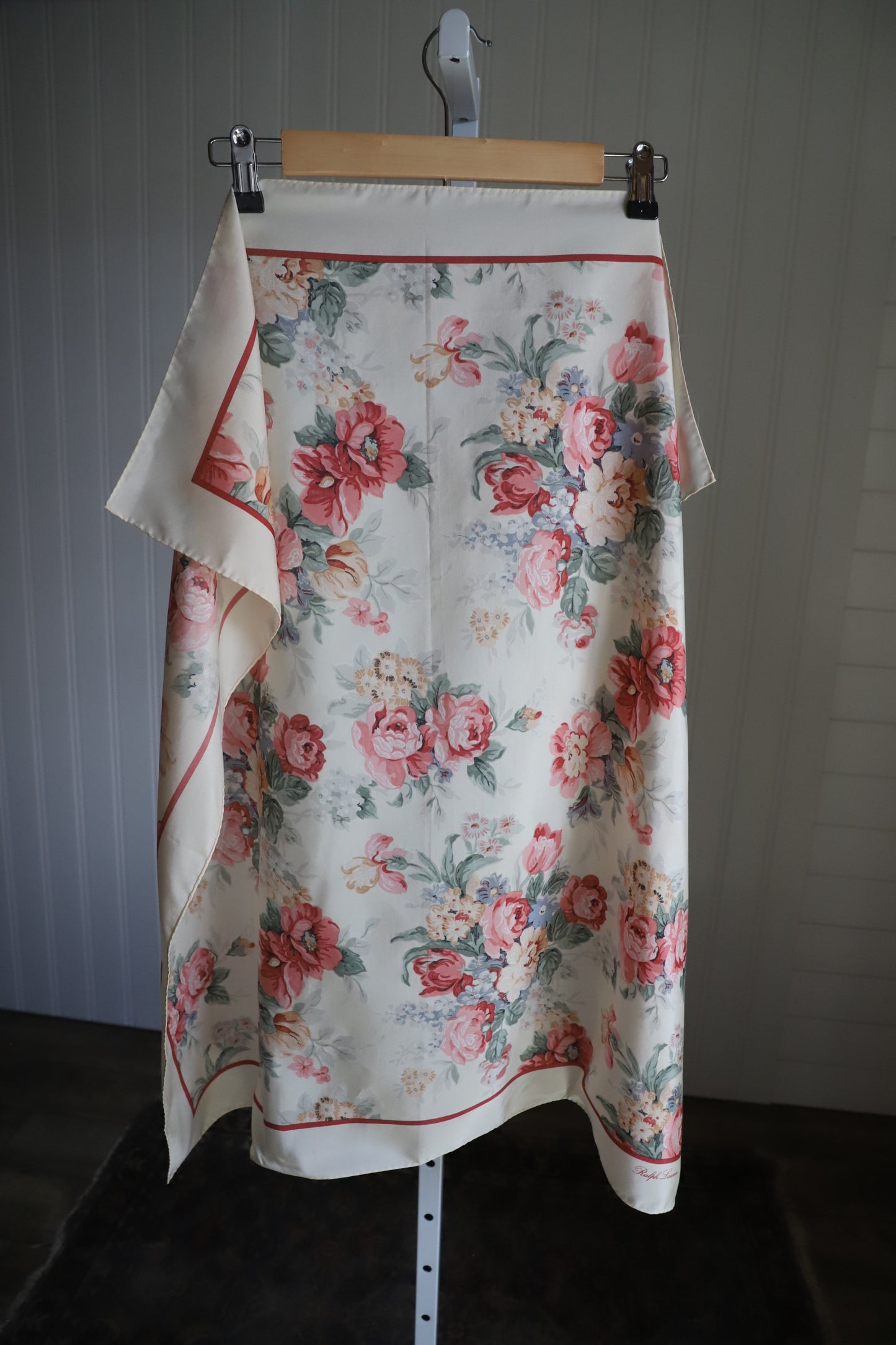 Ralph Lauren romantic floral silk scarf
