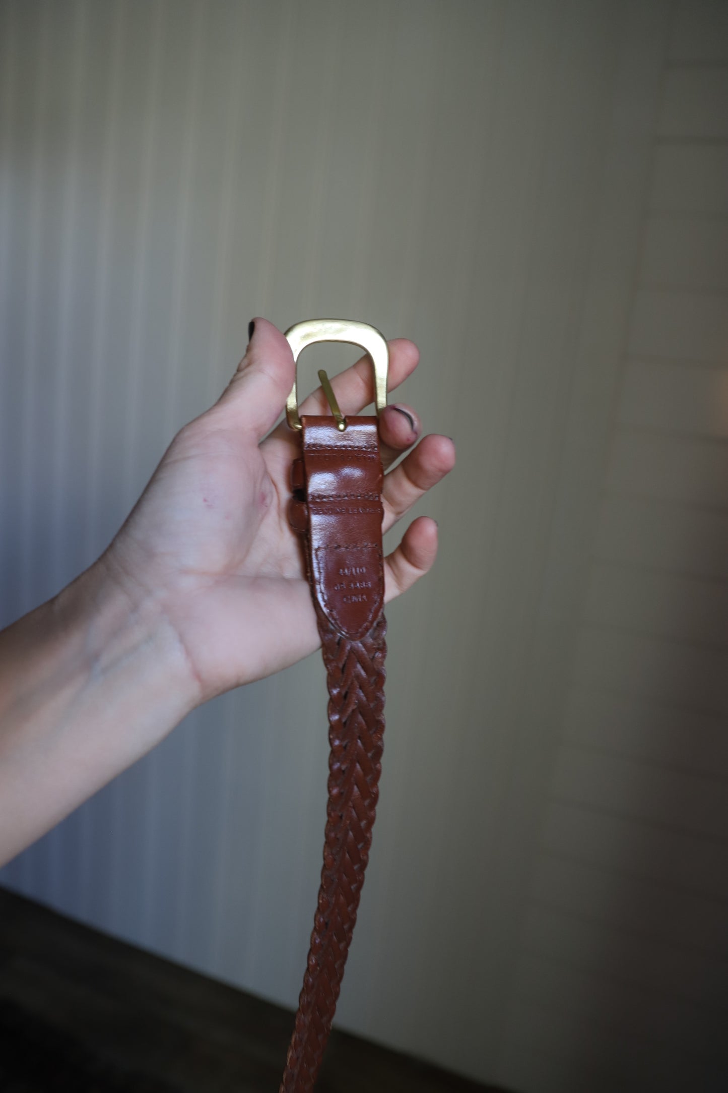 Plus Size woven leather belt