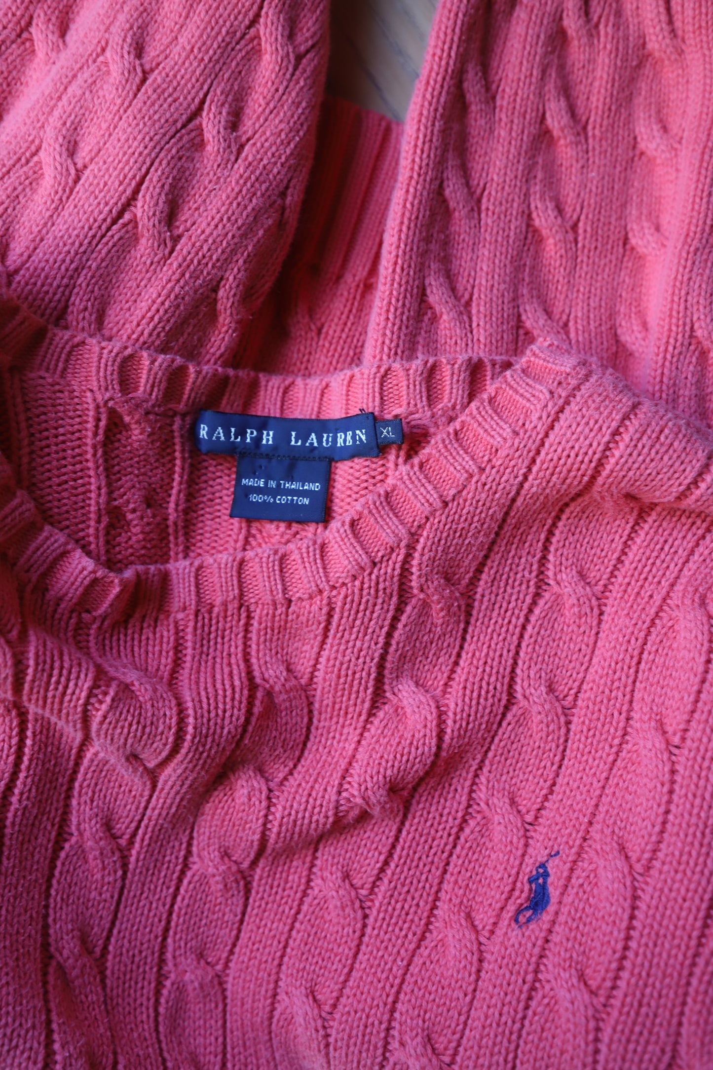 Polo Ralph Lauren coral sweater(see description for sizing)