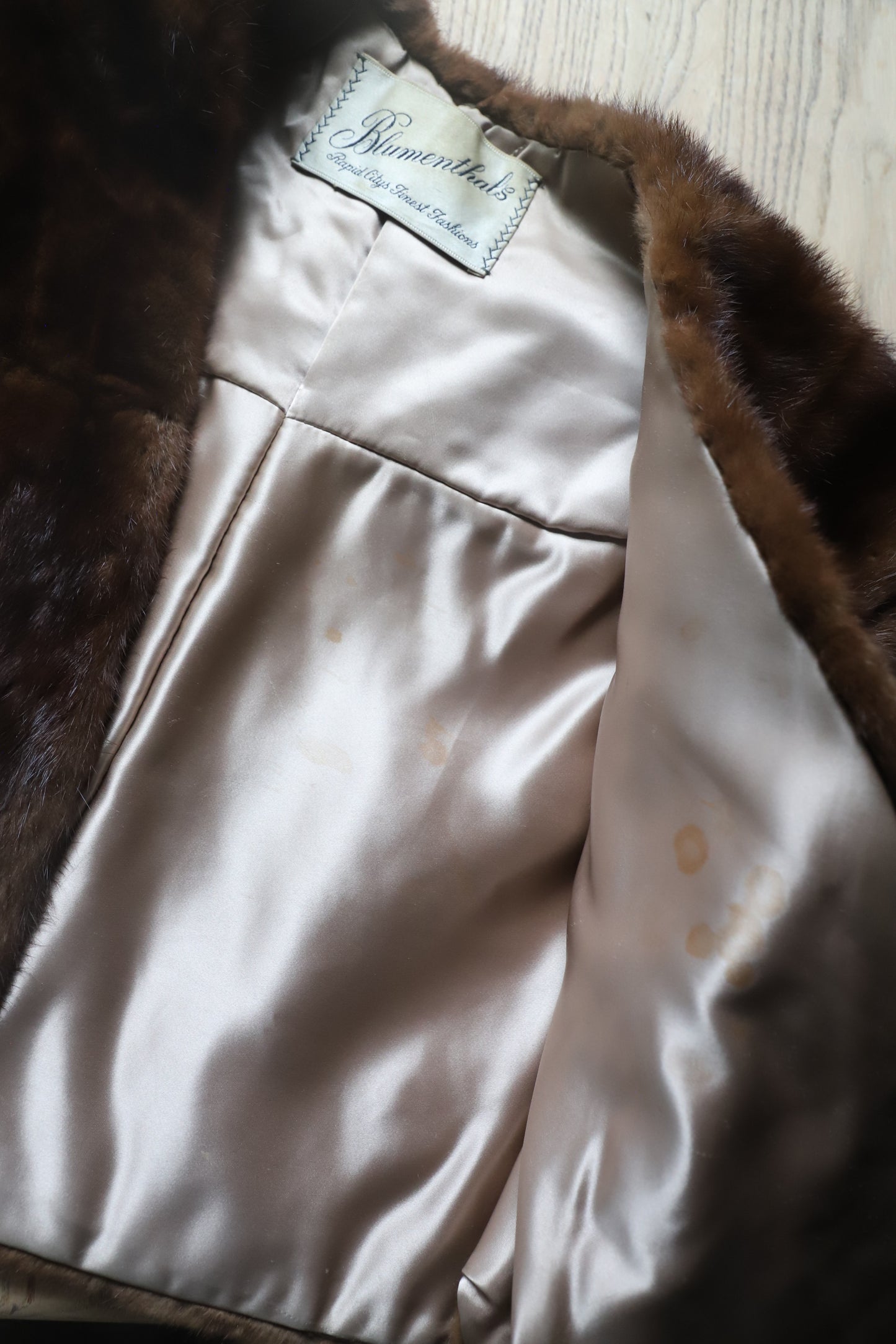Vintage 1950’s dark brown real fur shawl