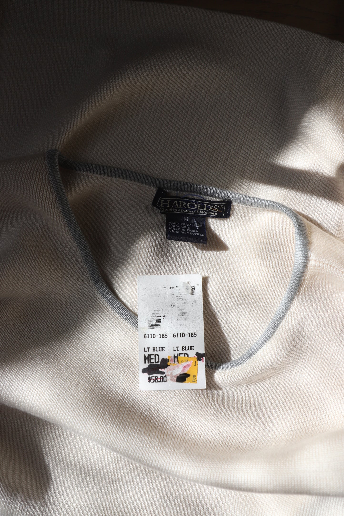 Deadstock vintage silk knit tank size M