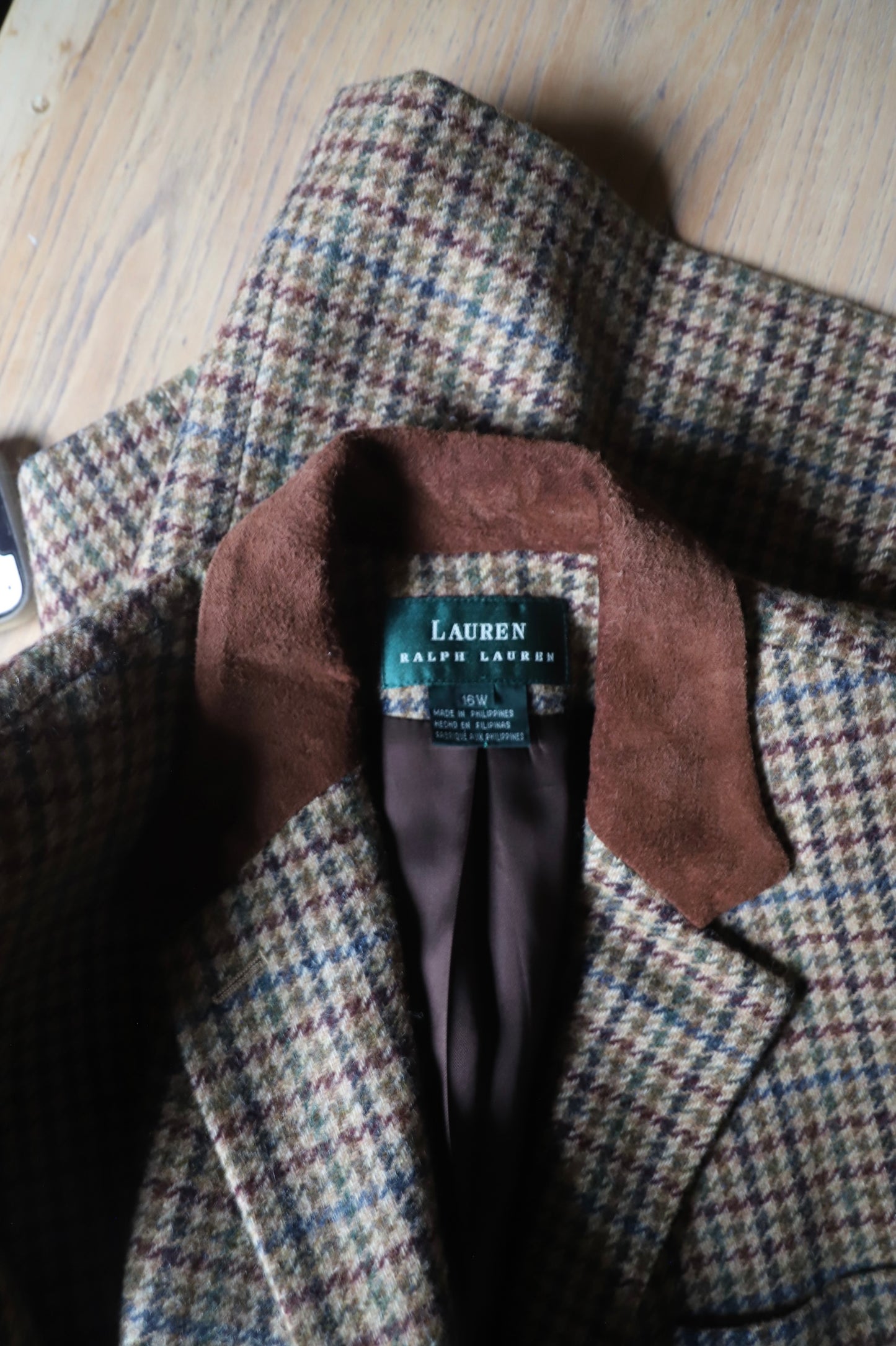 Vintage Ralph Lauren wool tweed blazer size 16