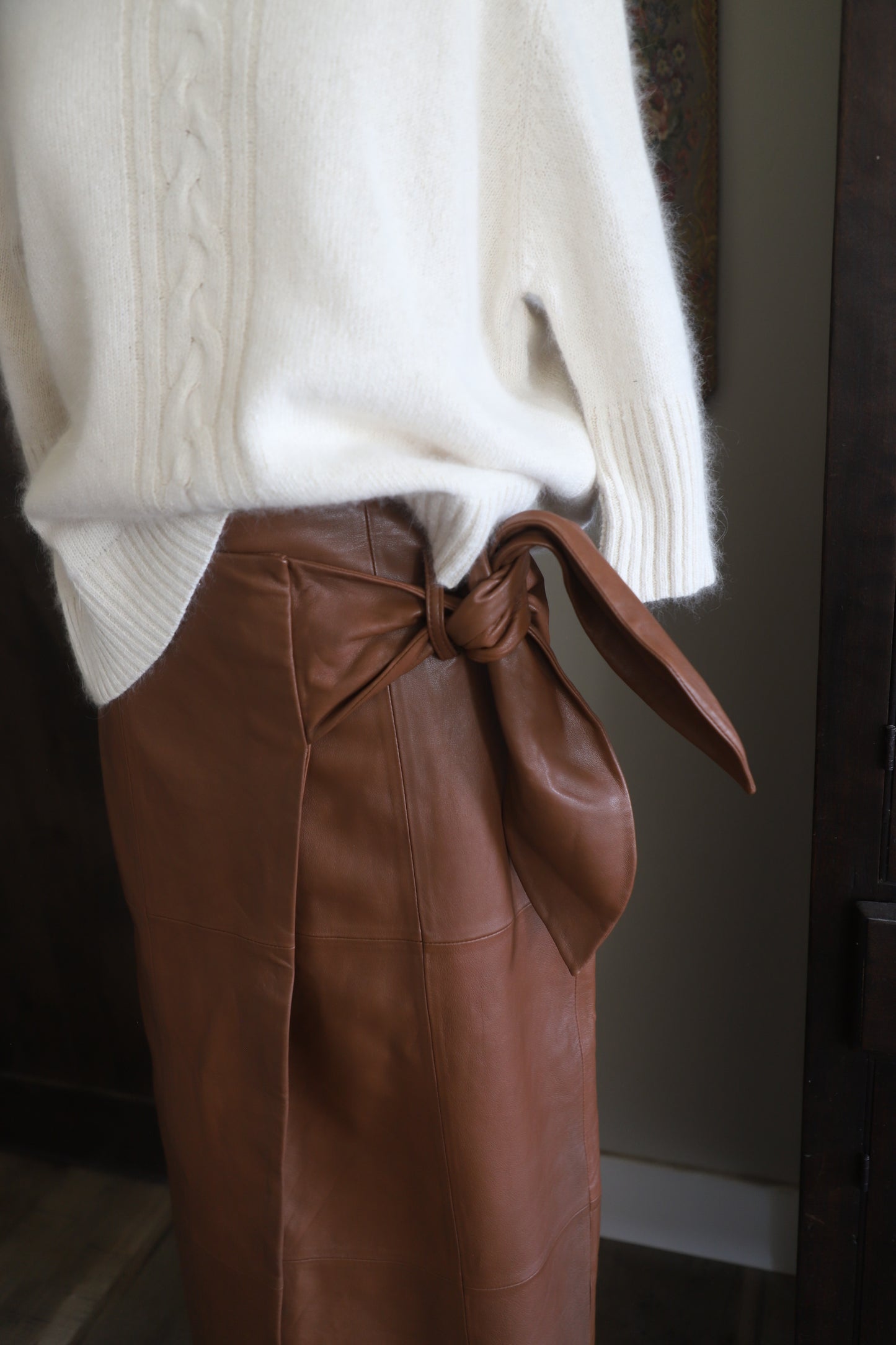 Antonio Melani real leather skirt size S