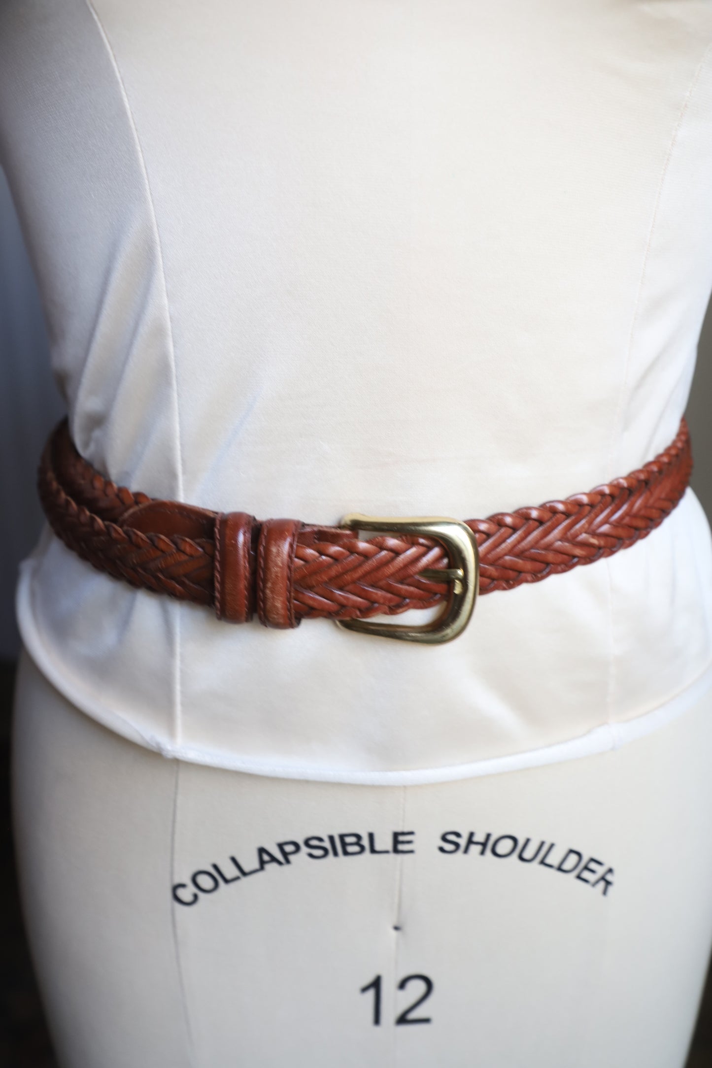 Plus Size woven leather belt