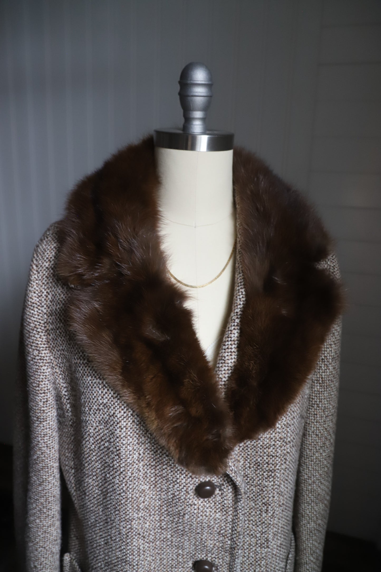 Vintage Lawson coat with real fur collar