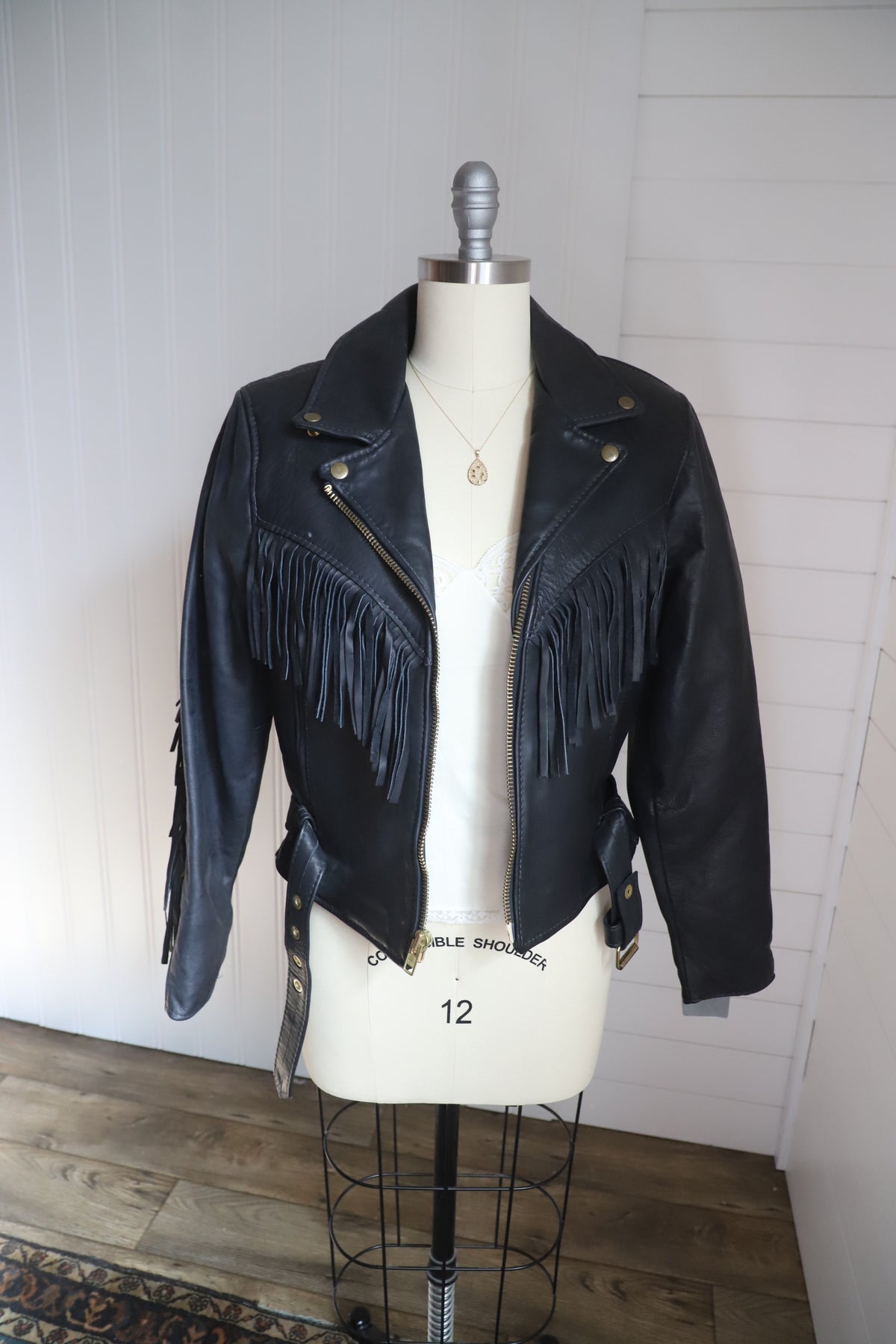 Vintage deadstock USA made leather jacket size 12