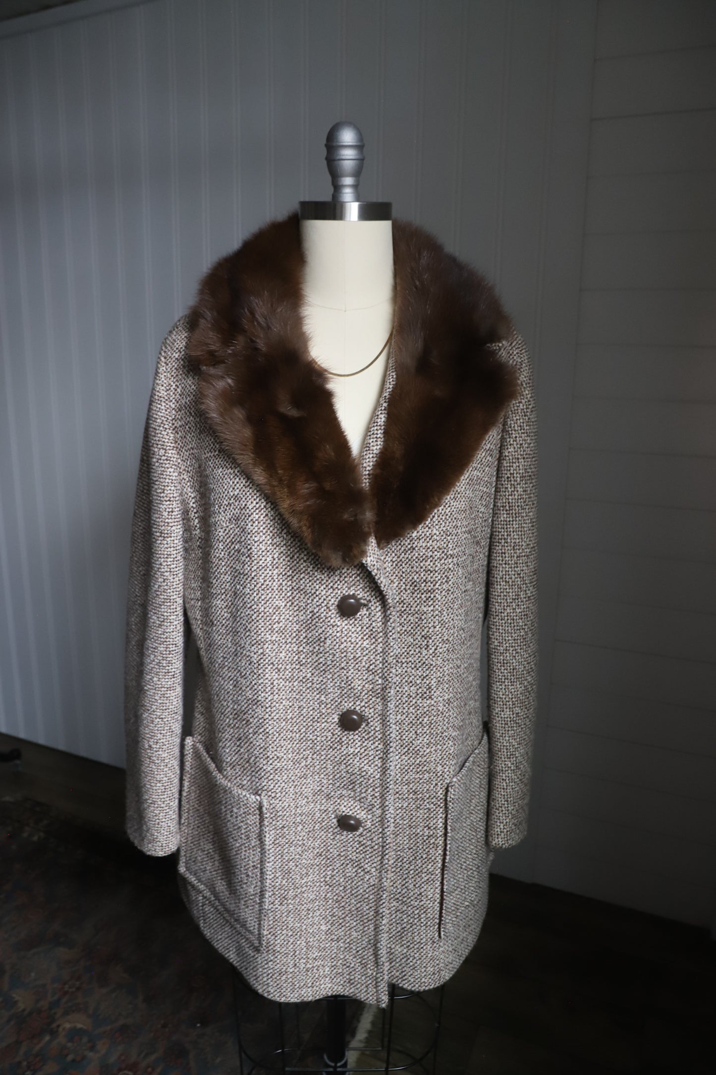 Vintage Lawson coat with real fur collar