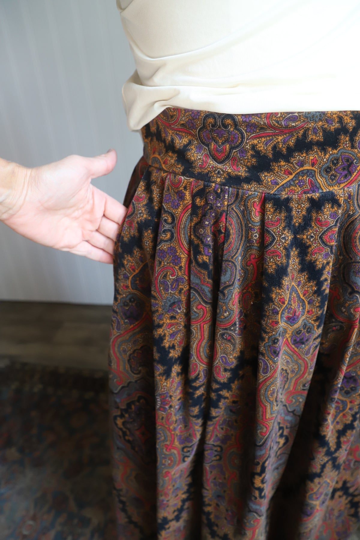 Vintage Talbots velvet cotton skirt