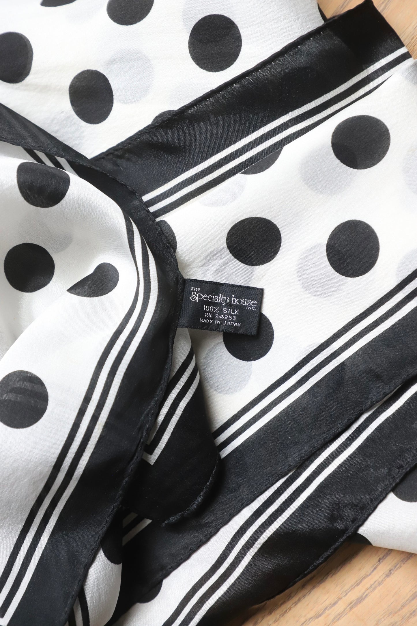 Vintage polkadot silk scarf