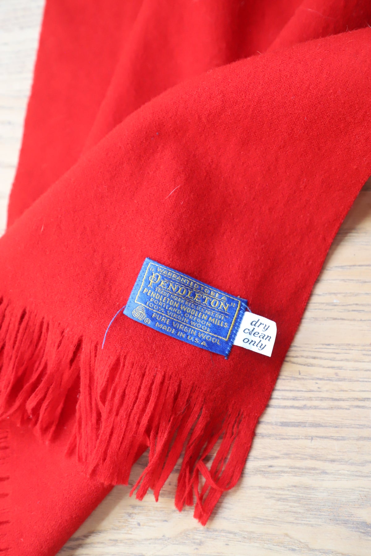 Vintage Pendleton USA made wool red scarf