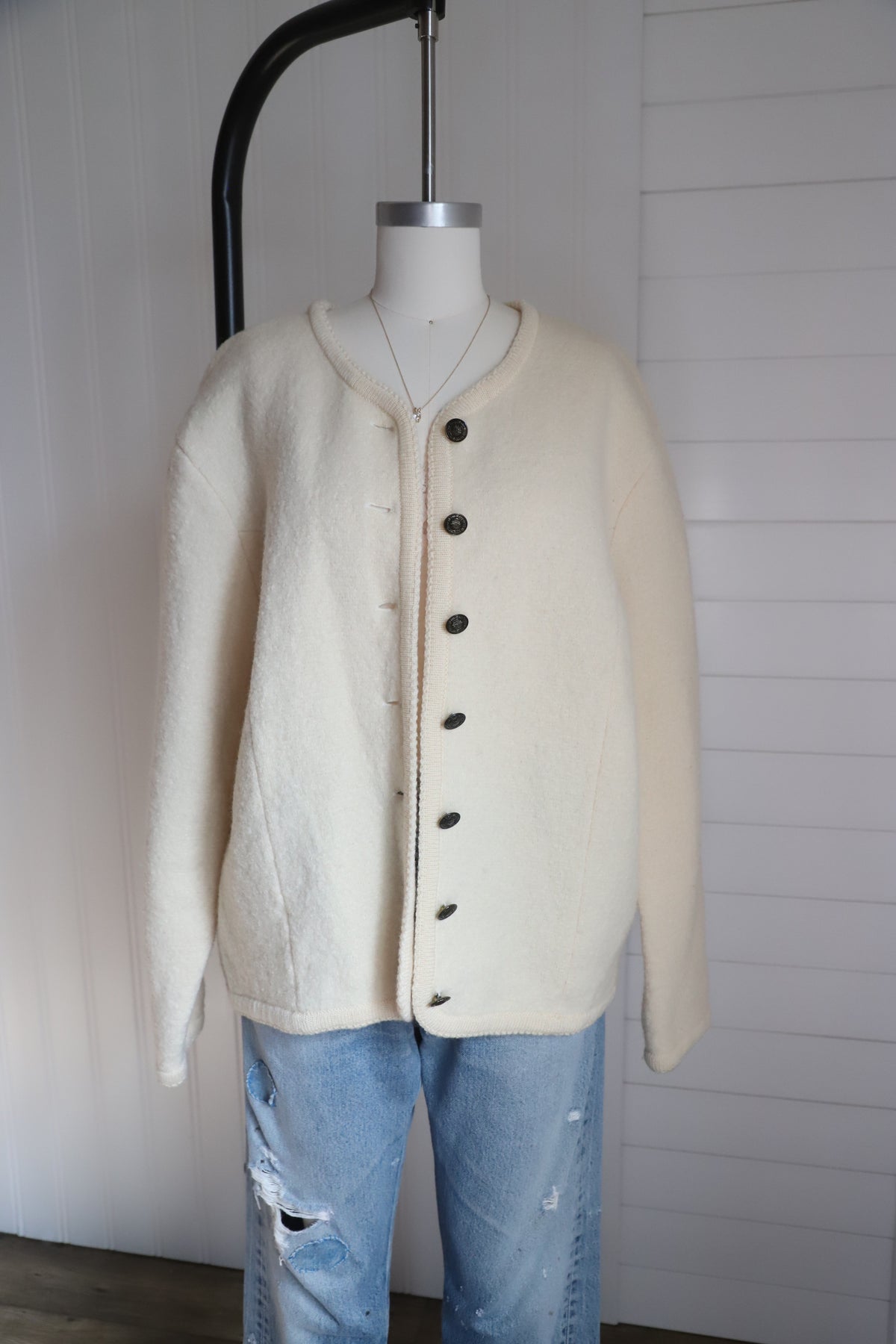 Vintage boiled wool shacket, plus size friendly