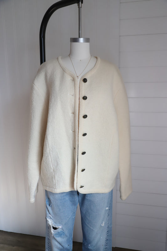 Vintage boiled wool shacket, plus size friendly