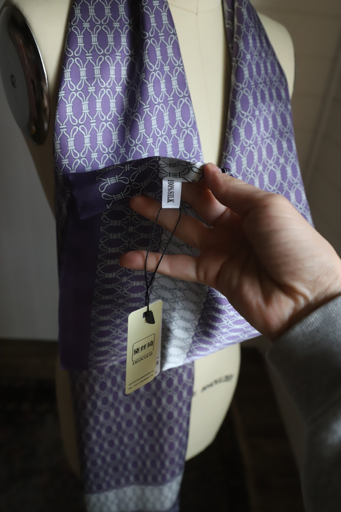 NWT purple silk scarf