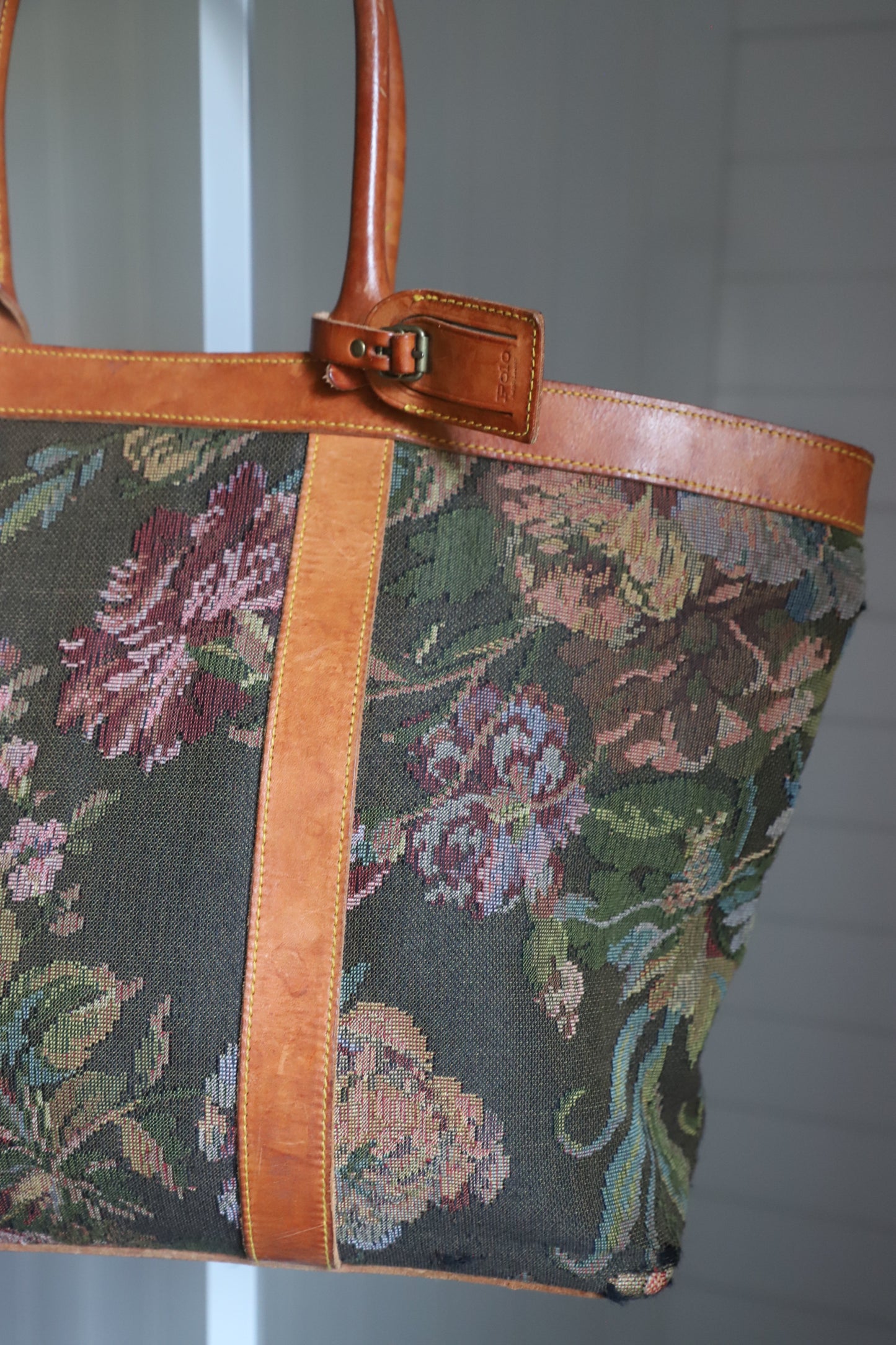 Vintage Polo Ralph Lauren LARGE floral tote bag
