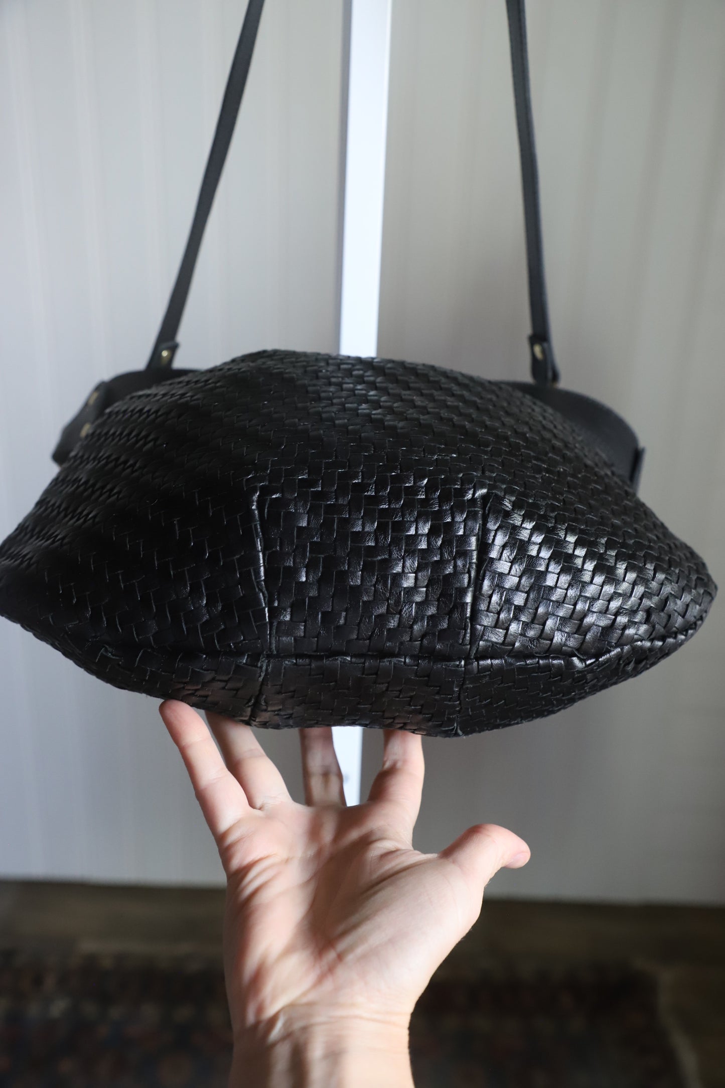 Clare V woven leather bag in black