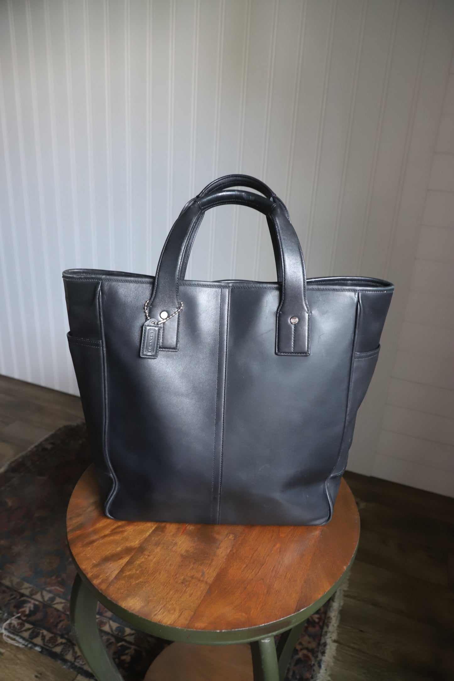 Y2K 04 Leather Coach tote bag