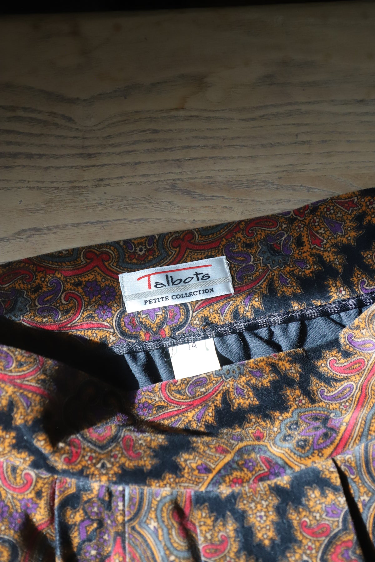Vintage Talbots velvet cotton skirt