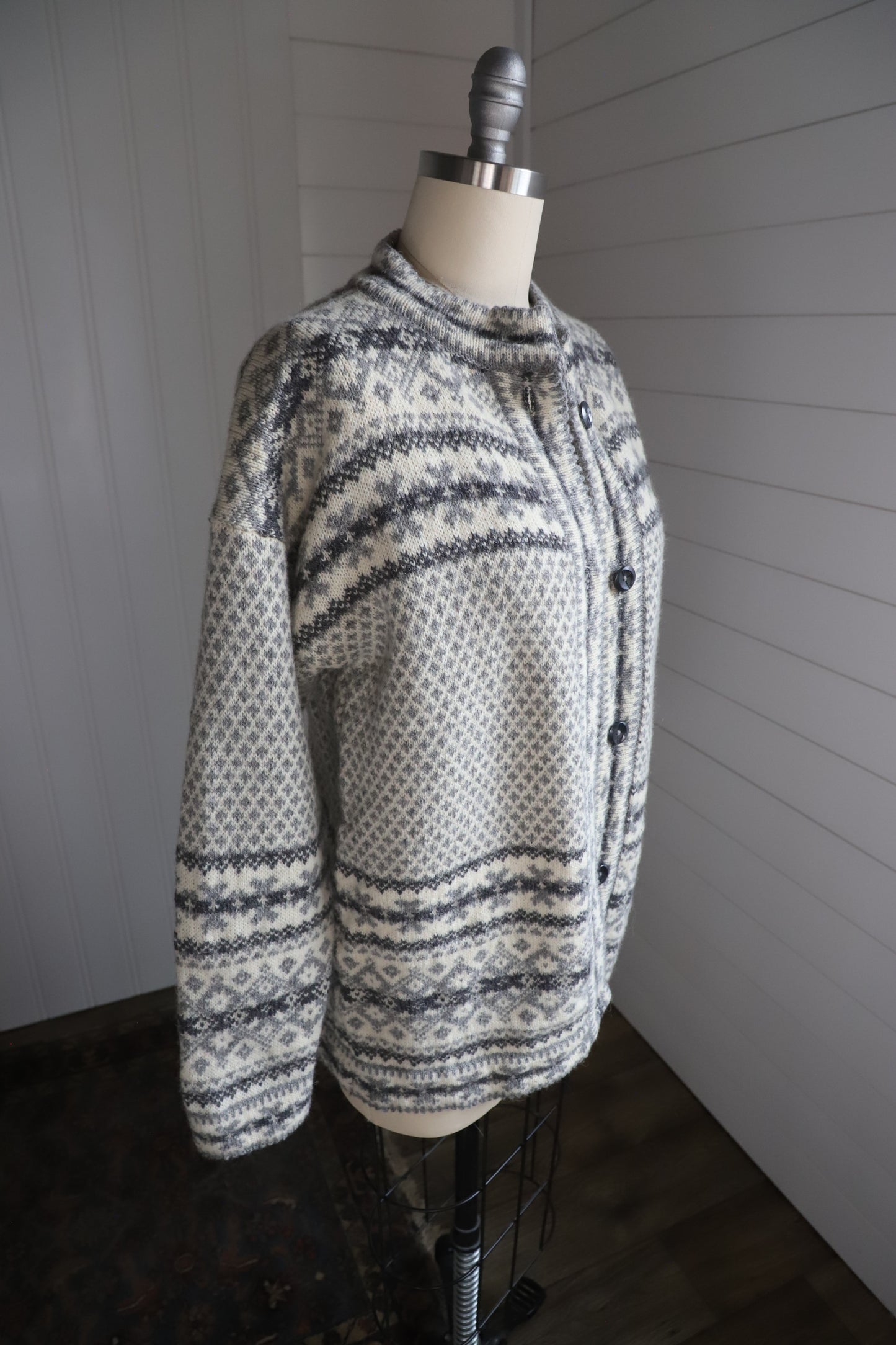 Vintage handmade wool button up cardigan