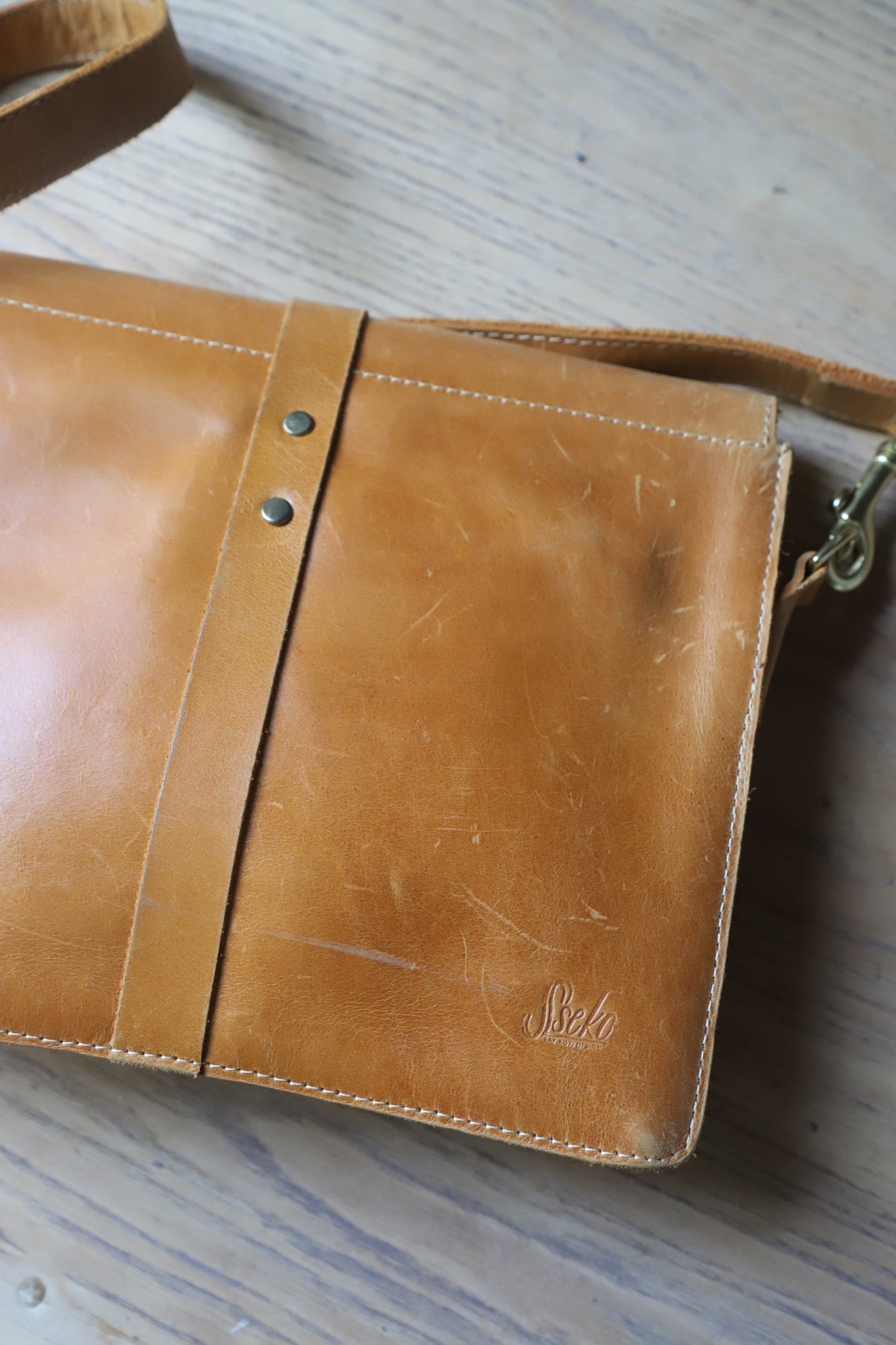 Sseko Design leather crossbody bag