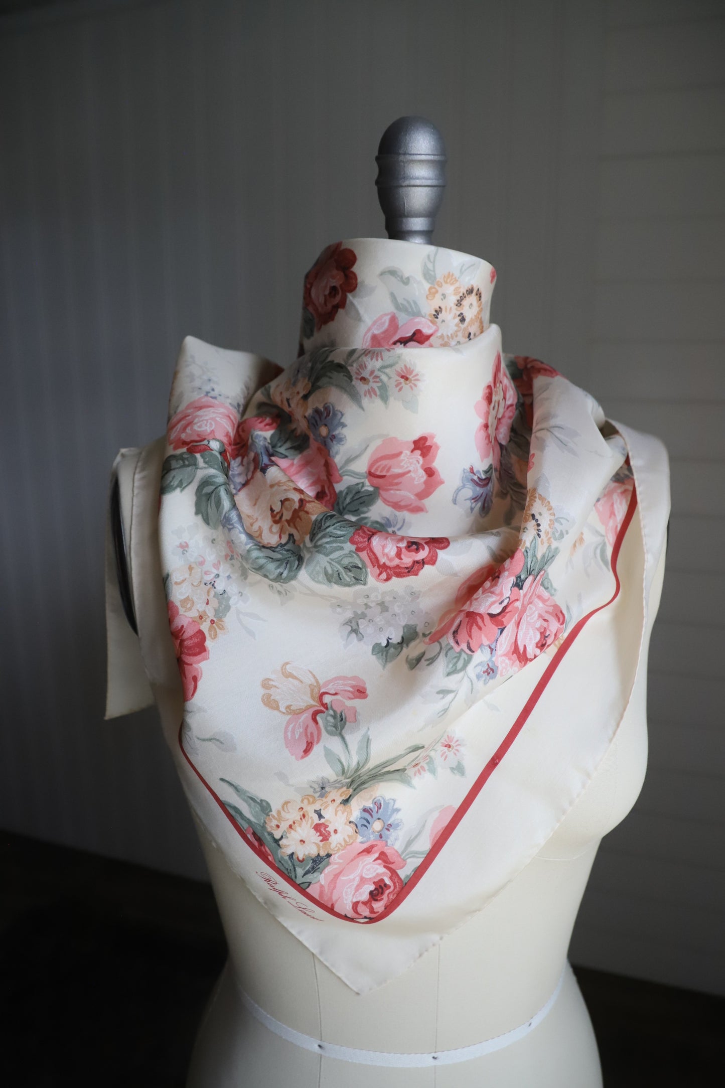 Ralph Lauren romantic floral silk scarf