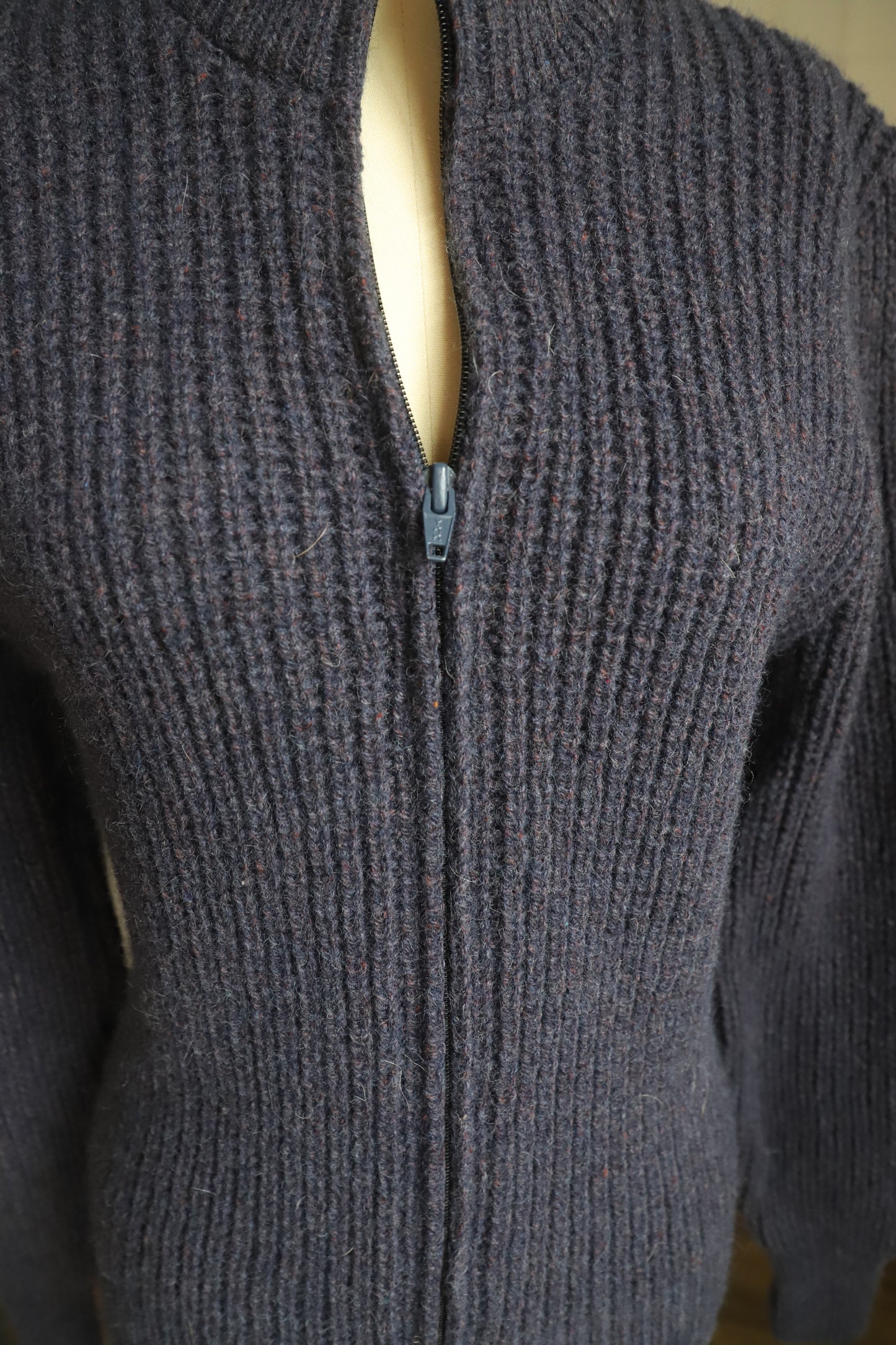Vintage wool blend zip up cardigan