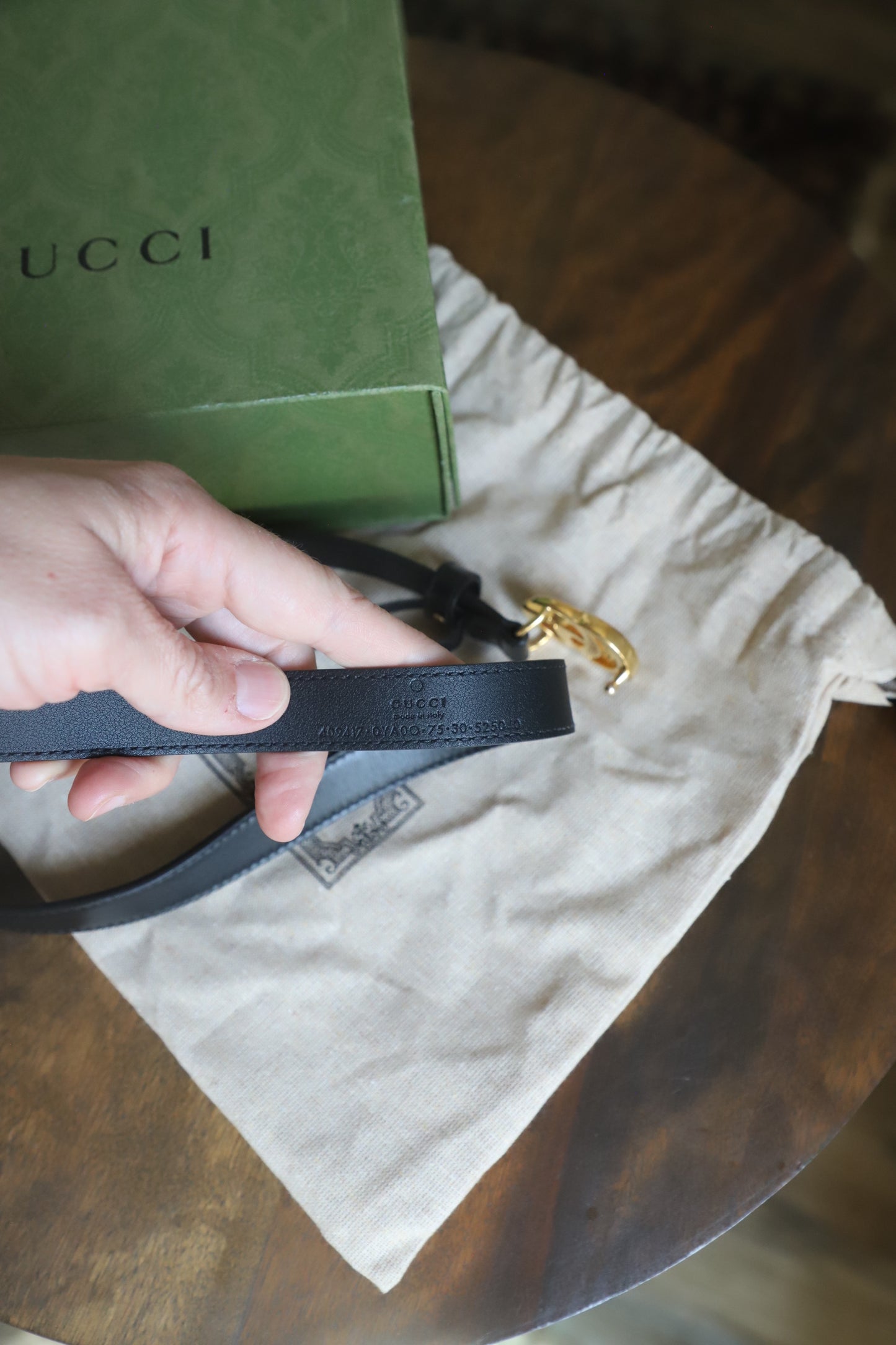 Gucci Marmont thin leather belt size 30