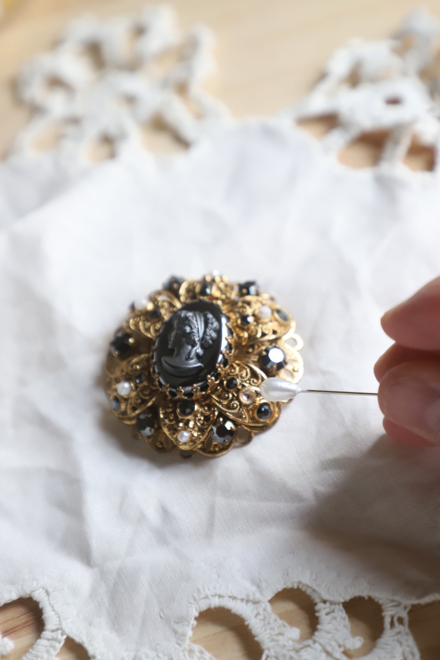 1950’s West Germany brooch and clip earring combo
