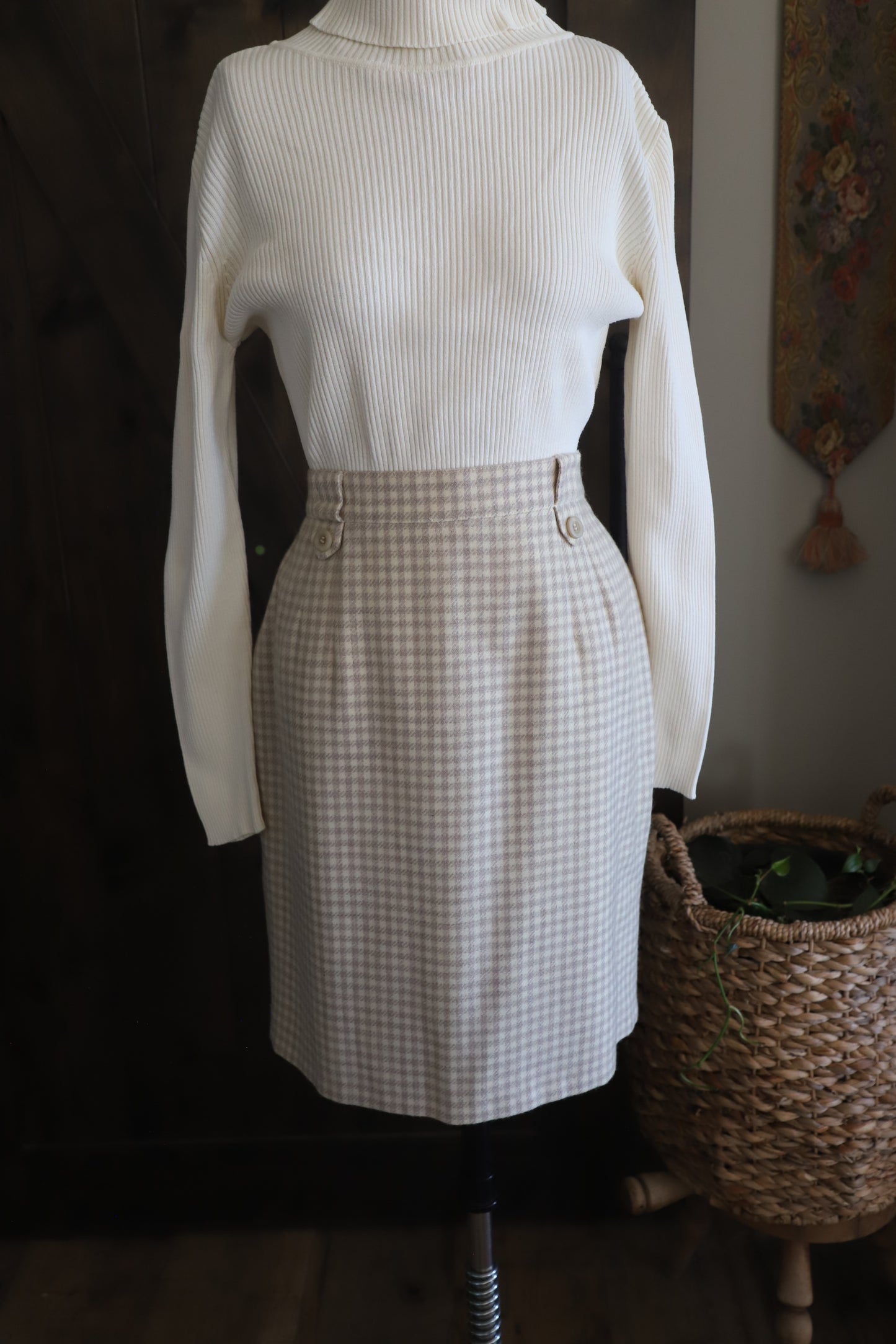 Vintage Wool Skirt, 31” waist