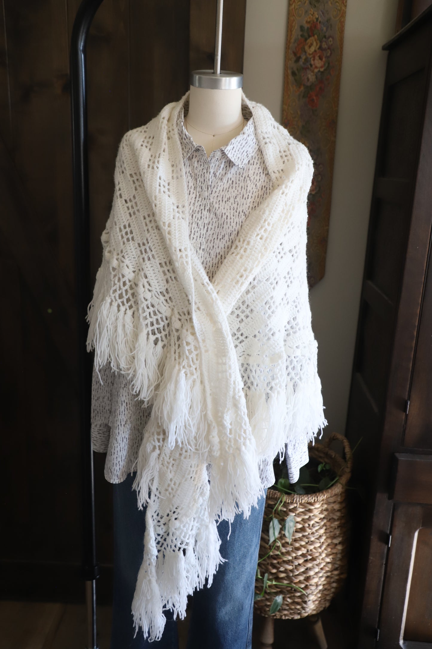 Vintage handmade shawl