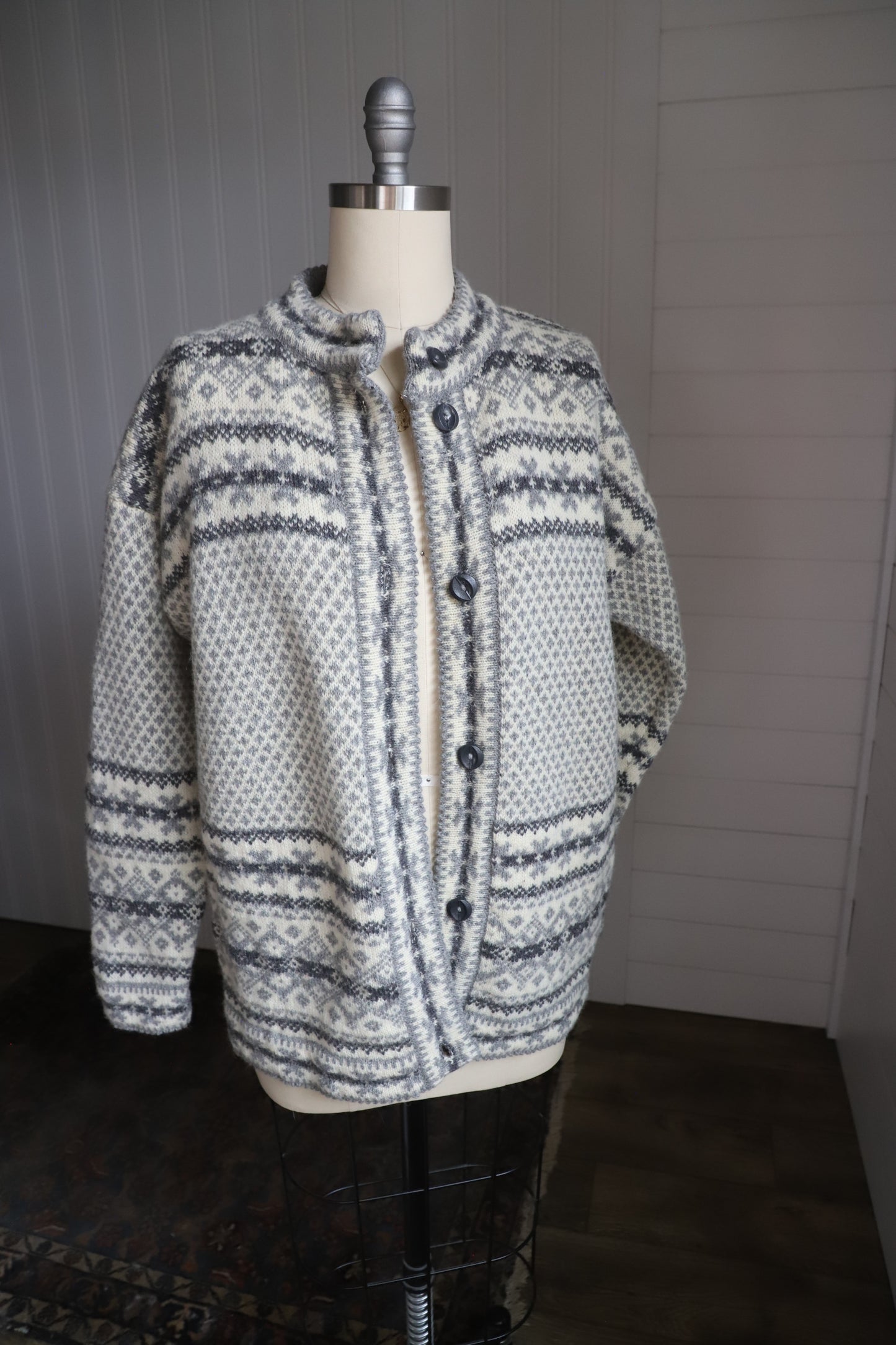 Vintage handmade wool button up cardigan