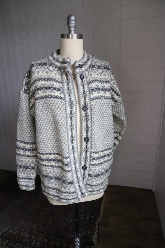 Vintage handmade wool button up cardigan