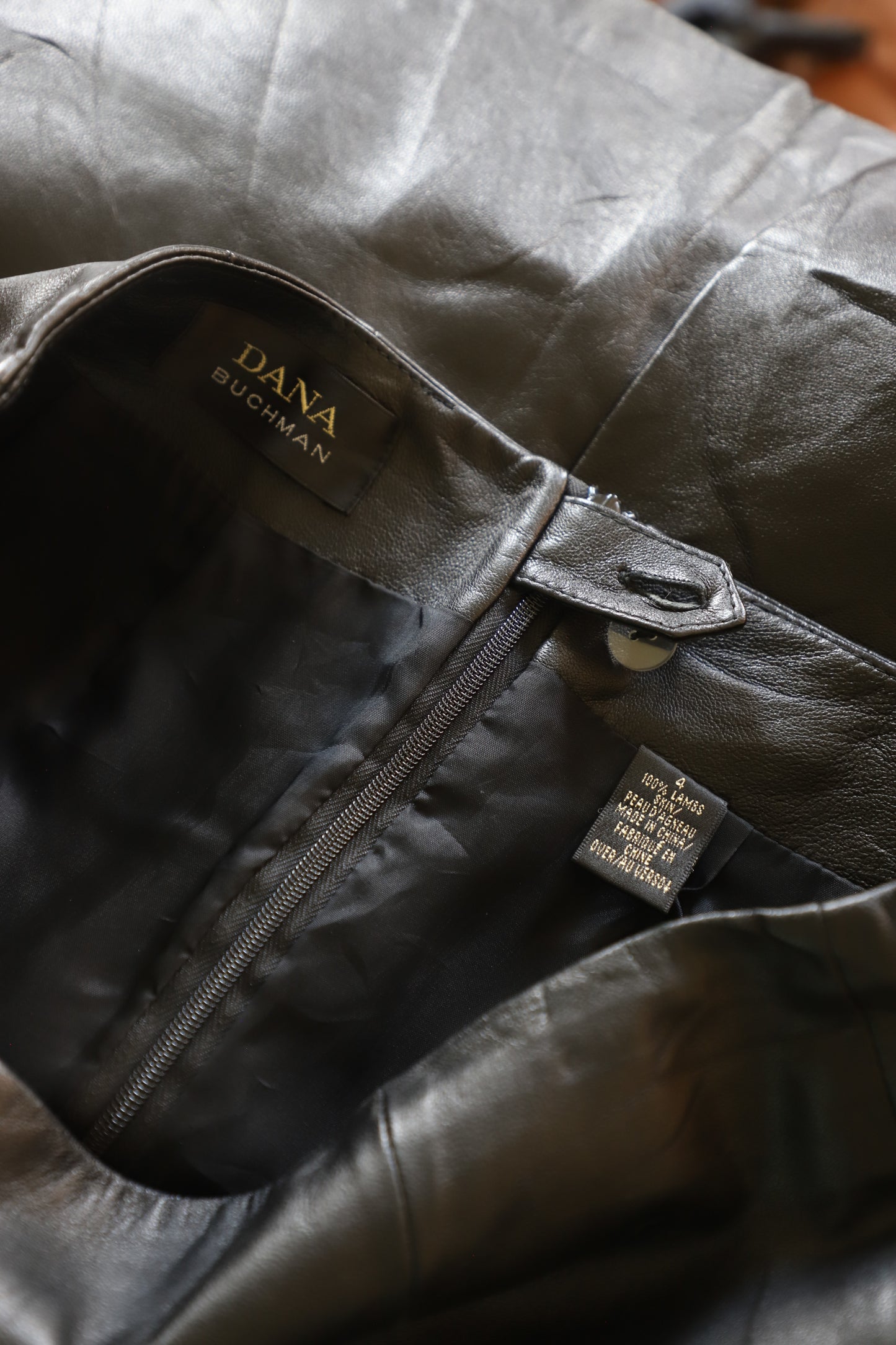 Vintage real leather skirt, size 4 (28/29” waist)