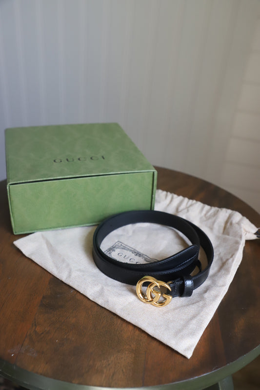 Gucci Marmont thin leather belt size 30