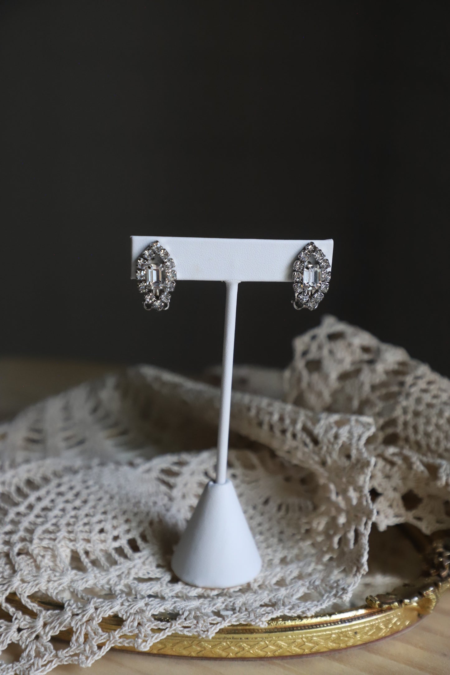 Vintage rinestone bracelet/earrings combo