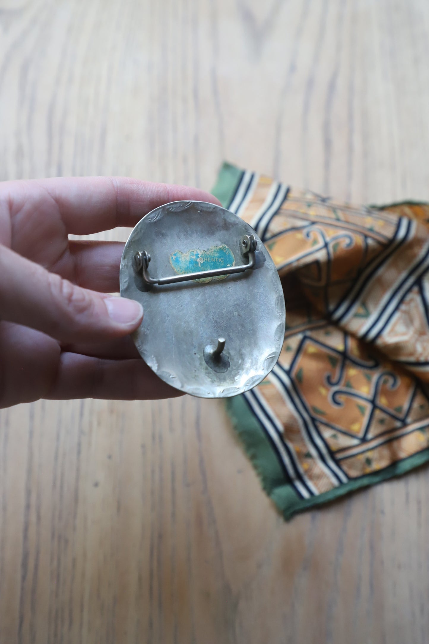 Vintage Silver buffalo nickle buckle