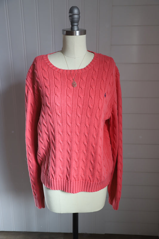 Polo Ralph Lauren coral sweater(see description for sizing)