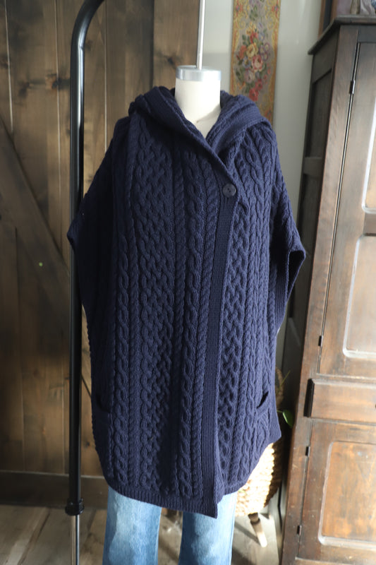 Aran Crafts Irish wool poncho