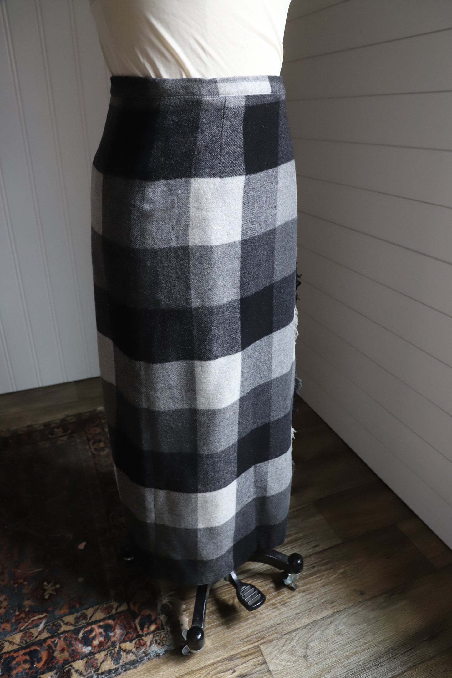 Vintage wool blend wrap skirt