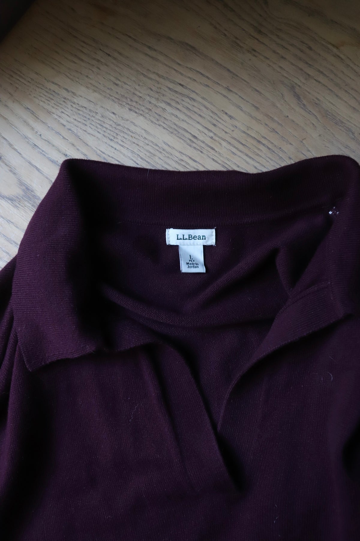 LLBean cotton/cashmere knit size L/P