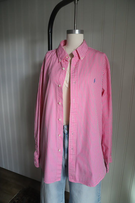 Polo Ralph Lauren pink cotton striped button down