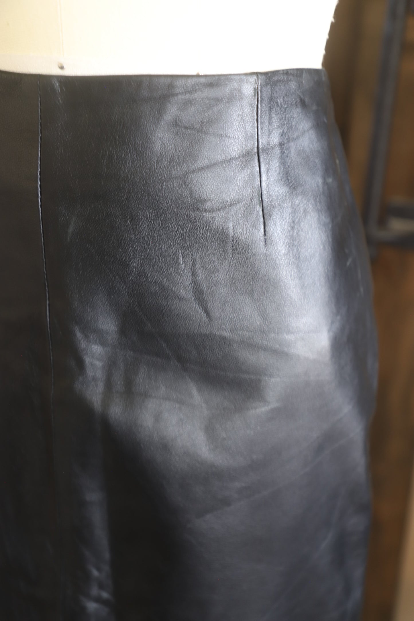 Vintage real leather skirt, size 4 (28/29” waist)