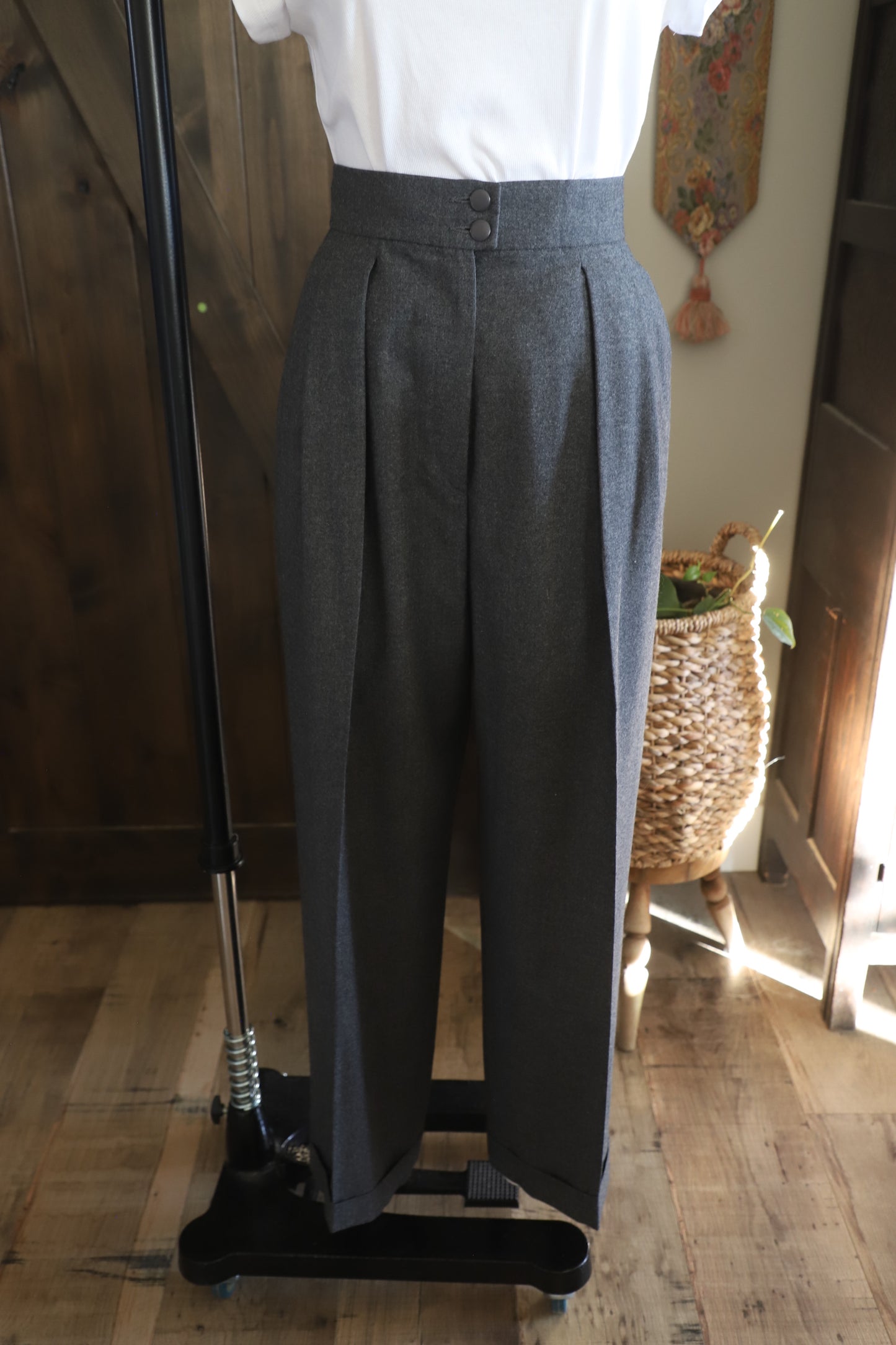 Bernard Zins Paris Wool/Cashmere trousers, 28” waist