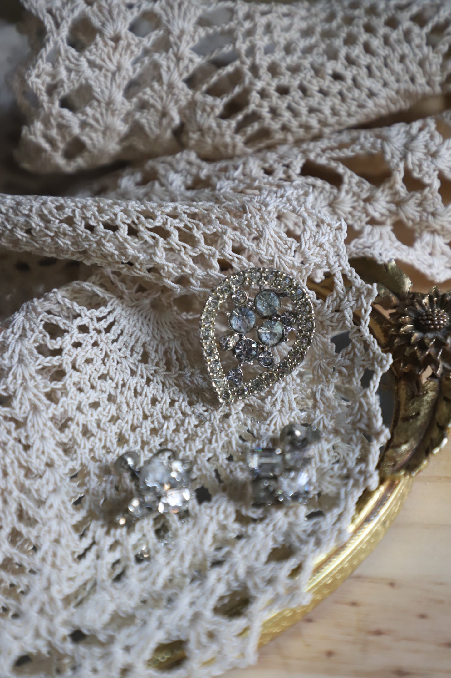 Vintage rhinestone brooch/earrings combo