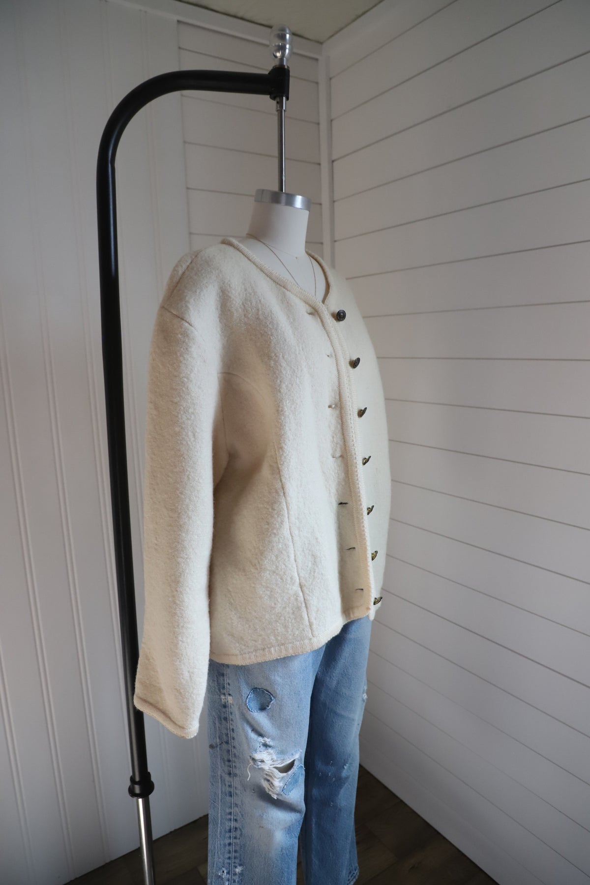 Vintage boiled wool shacket, plus size friendly