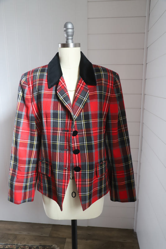 Vintage plaid wool blazer, 10P