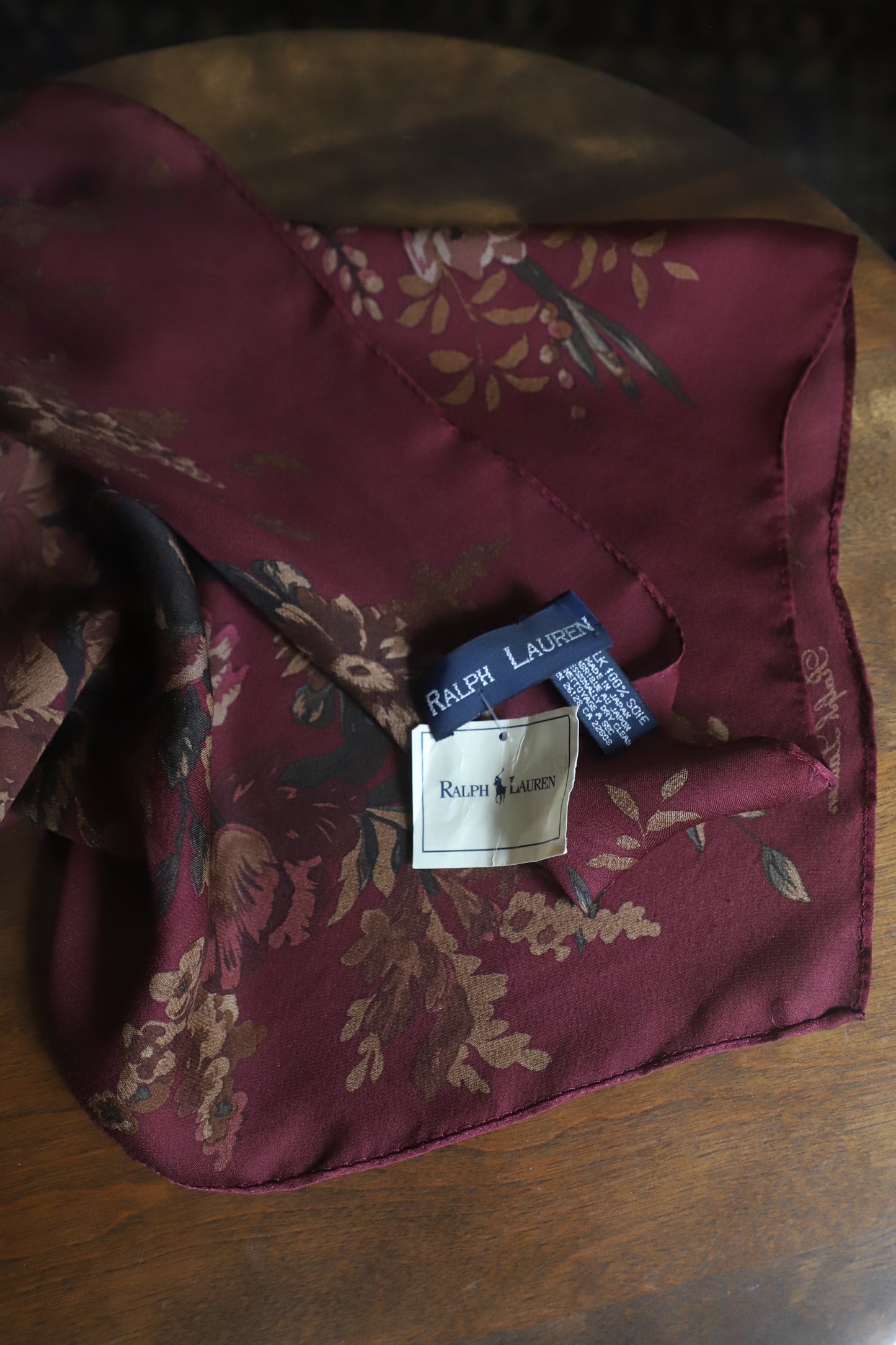 Small vintage Polo Ralph Lauren silk scarf