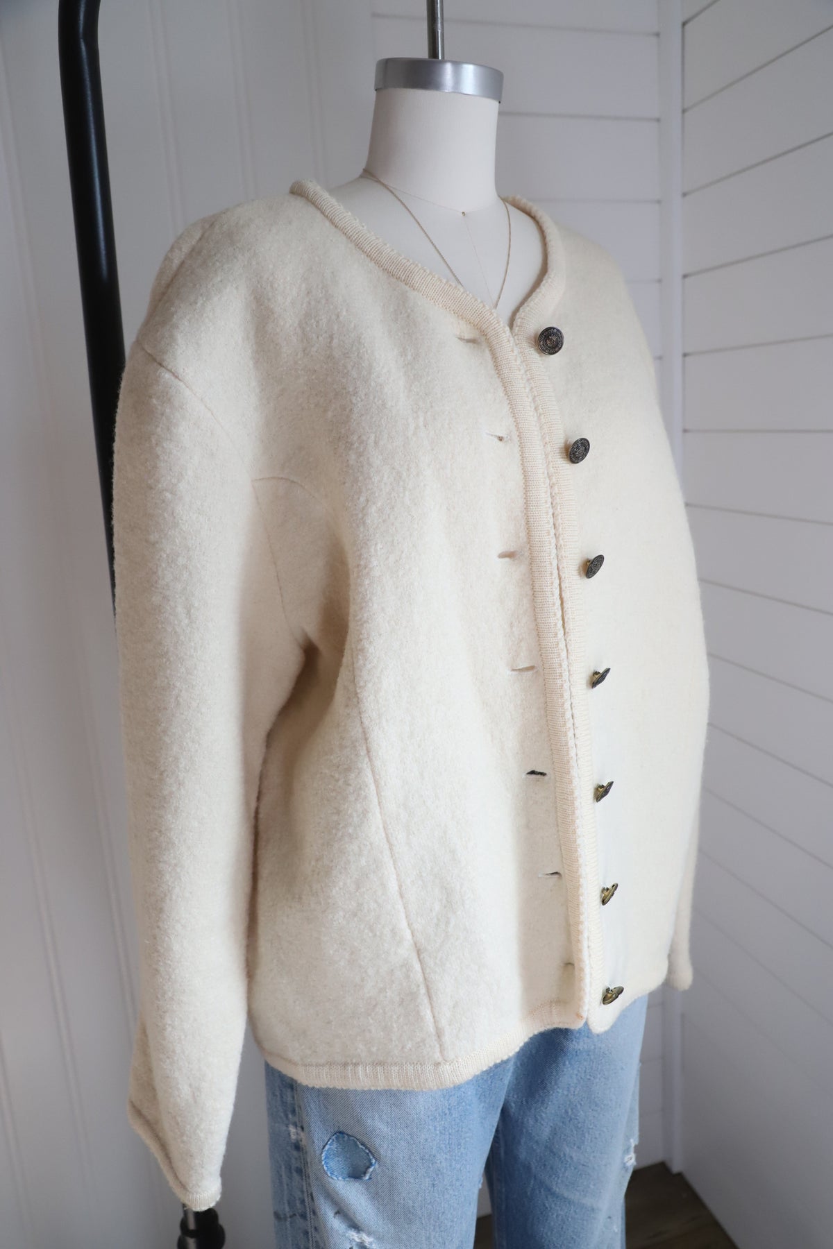 Vintage boiled wool shacket, plus size friendly